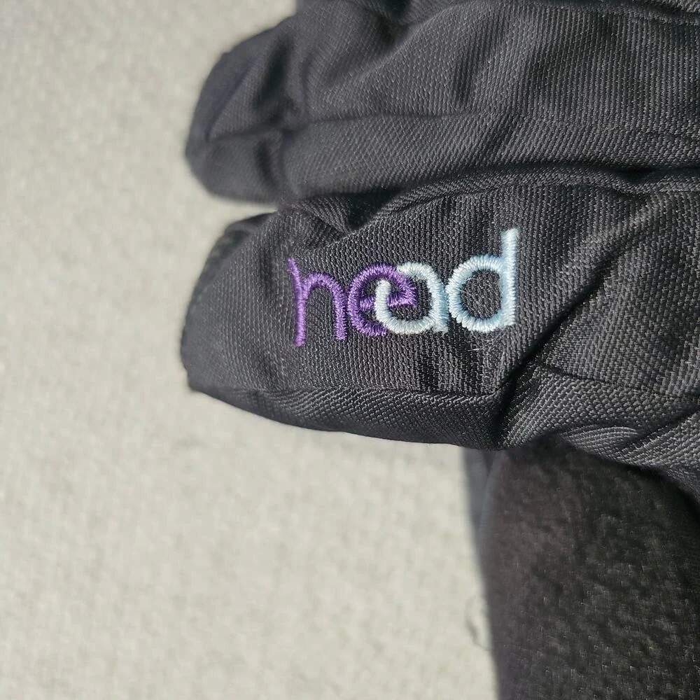 Kids Head Outlast Ski Gloves Black and Purple Medium